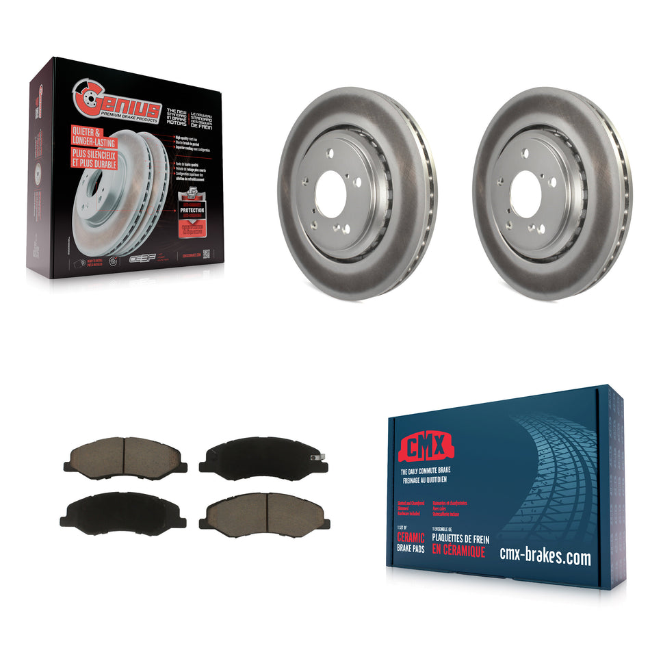 Front Coated Disc Brake Rotors And Ceramic Pads Kit For 2018-2023 Honda Odyssey KGC-100160