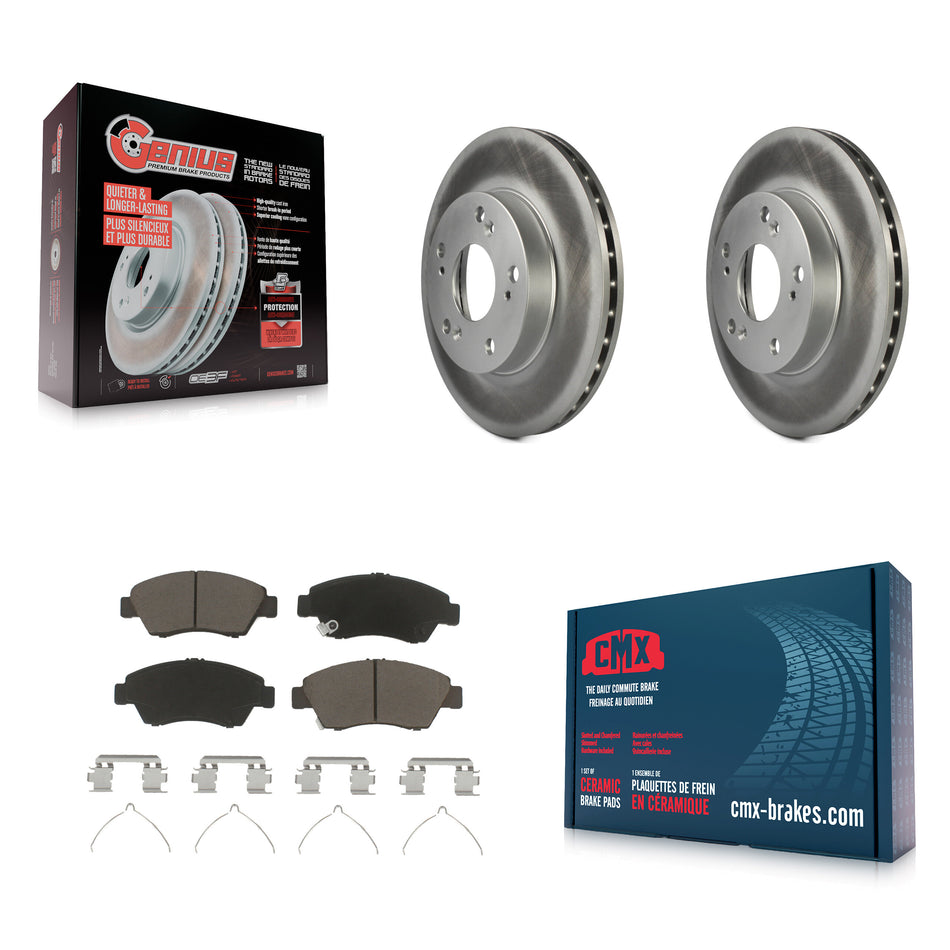 Front Coated Disc Brake Rotors And Ceramic Pads Kit For Honda Civic Acura RSX CR-Z KGC-100163