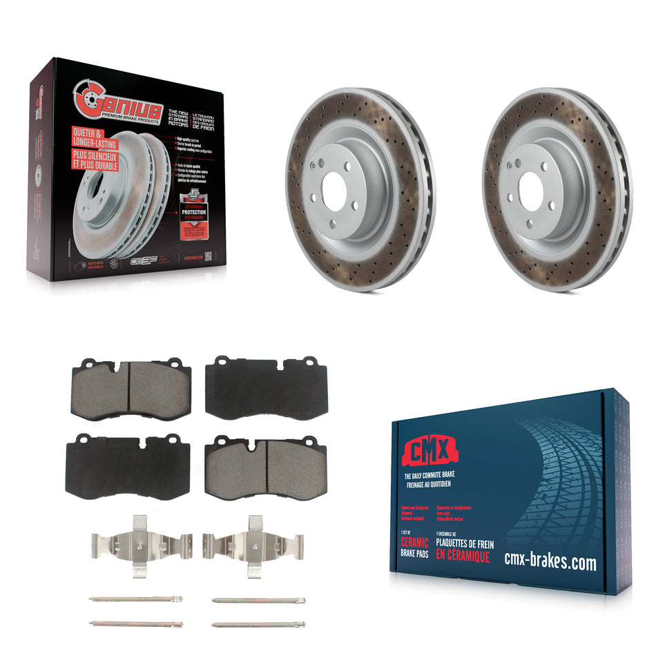 Front Coated Disc Brake Rotors And Ceramic Pads Kit For Mercedes-Benz S550 SL550 CL550 S600 S400 S350 CL600 S450 KGC-100170