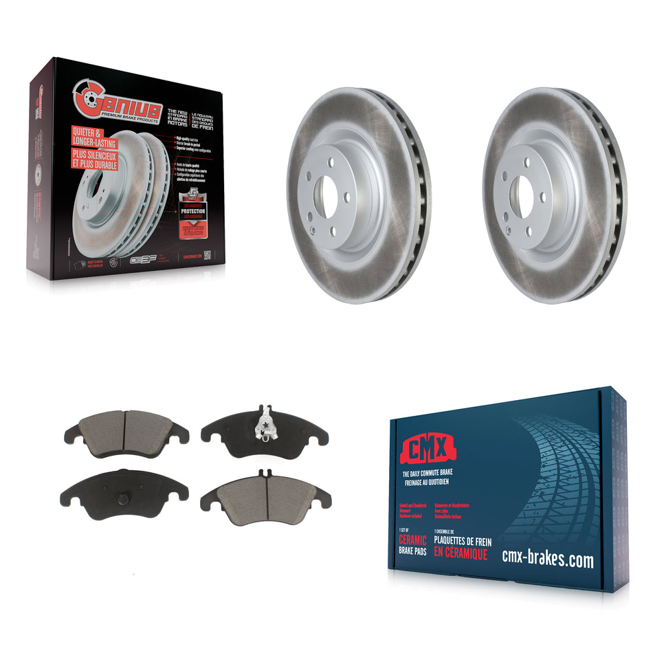 Front Coated Disc Brake Rotors And Ceramic Pads Kit For Mercedes-Benz C250 E400 E550 KGC-100172