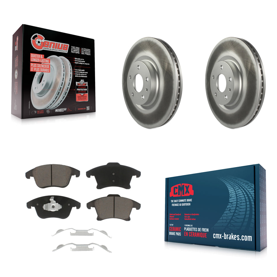 Front Coated Disc Brake Rotors And Ceramic Pads Kit For Ford Fusion Lincoln MKZ KGC-100178