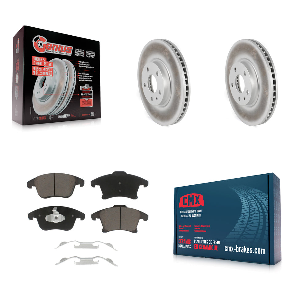 Front Coated Disc Brake Rotors And Ceramic Pads Kit For Ford Fusion Lincoln MKZ KGC-100180