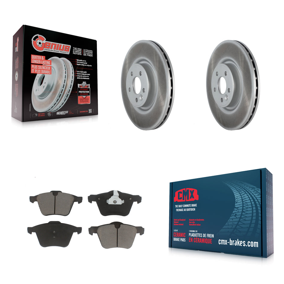 Front Coated Disc Brake Rotors And Ceramic Pads Kit For Volvo S60 XC70 S80 V60 V70 With 336mm Diameter Rotor KGC-100182
