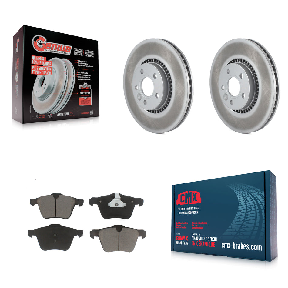 Front Coated Disc Brake Rotors And Ceramic Pads Kit For Volvo S60 XC70 S80 V60 Cross Country V70 KGC-100183