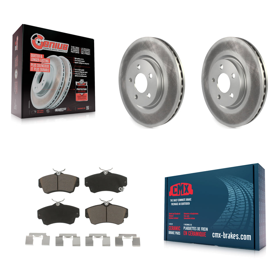 Front Coated Disc Brake Rotors And Ceramic Pads Kit For Chrysler PT Cruiser KGC-100186
