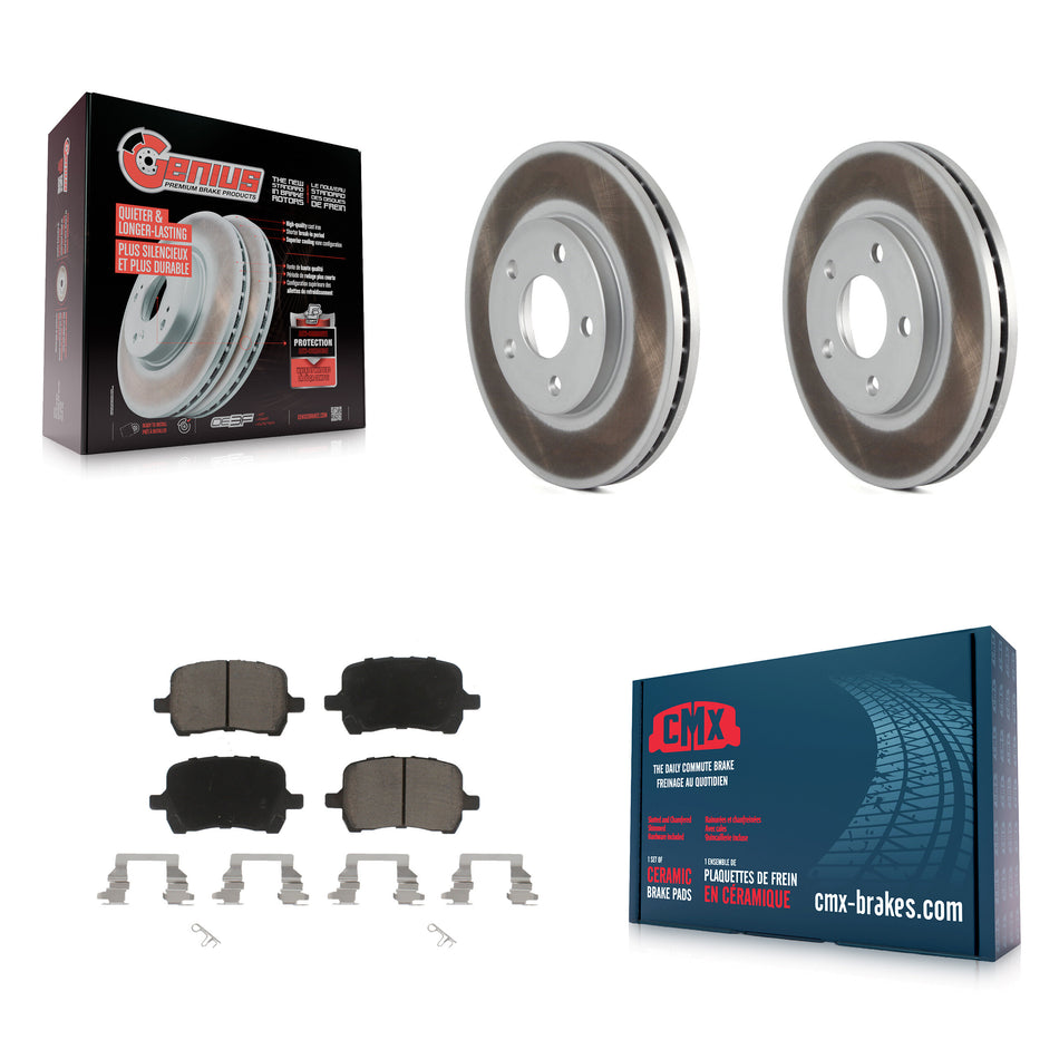 Front Coated Disc Brake Rotors And Ceramic Pads Kit For Chevrolet Malibu Pontiac G6 KGC-100192