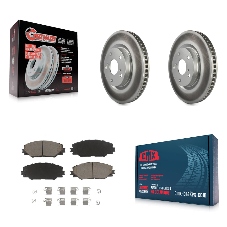 Front Coated Disc Brake Rotors And Ceramic Pads Kit For Toyota RAV4 Scion tC Matrix Pontiac Vibe Corolla iM Mirai KGC-100197