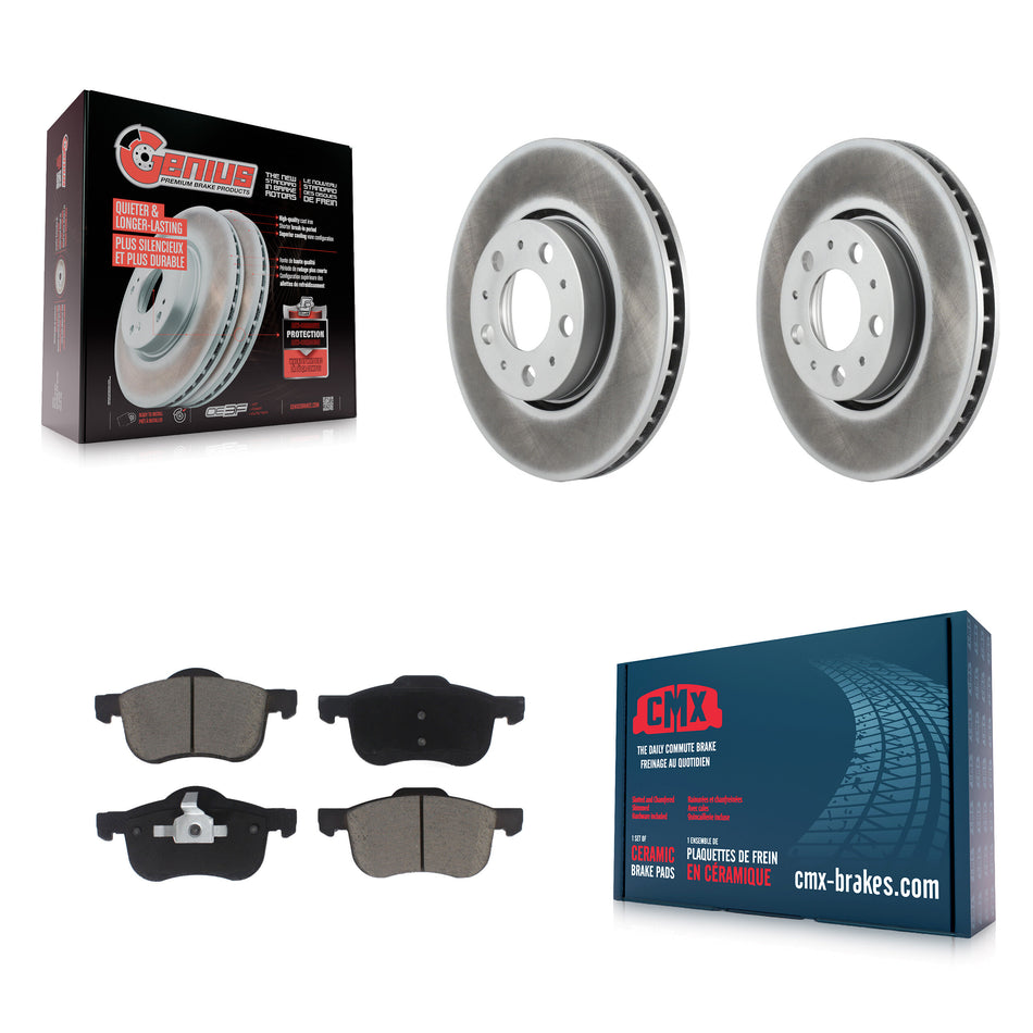 Front Coated Disc Brake Rotors And Ceramic Pads Kit For Volvo S60 V70 XC70 S80 KGC-100208