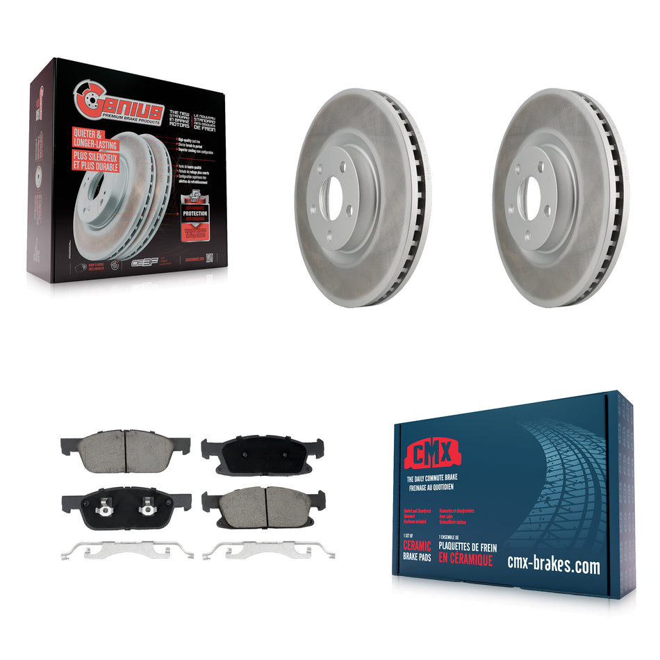 Front Coated Disc Brake Rotors And Ceramic Pads Kit For Lincoln Continental KGC-100235