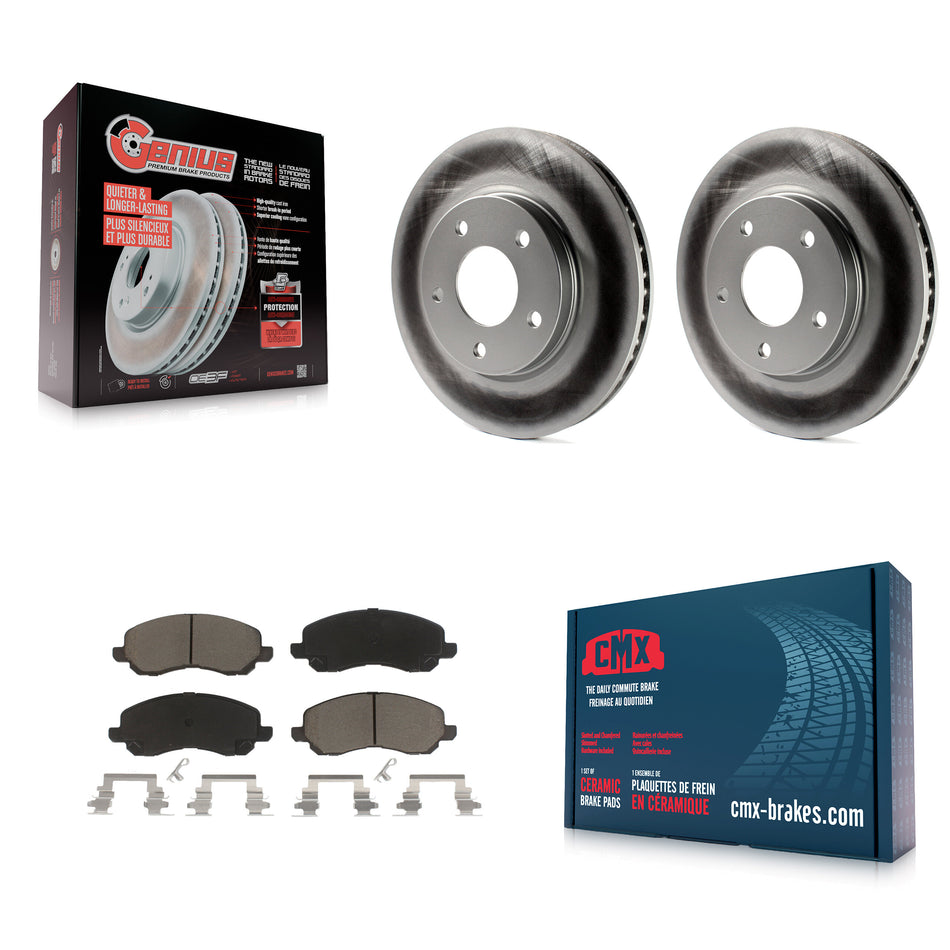 Front Coated Disc Brake Rotors And Ceramic Pads Kit For Dodge Caliber Mitsubishi Lancer KGC-100237