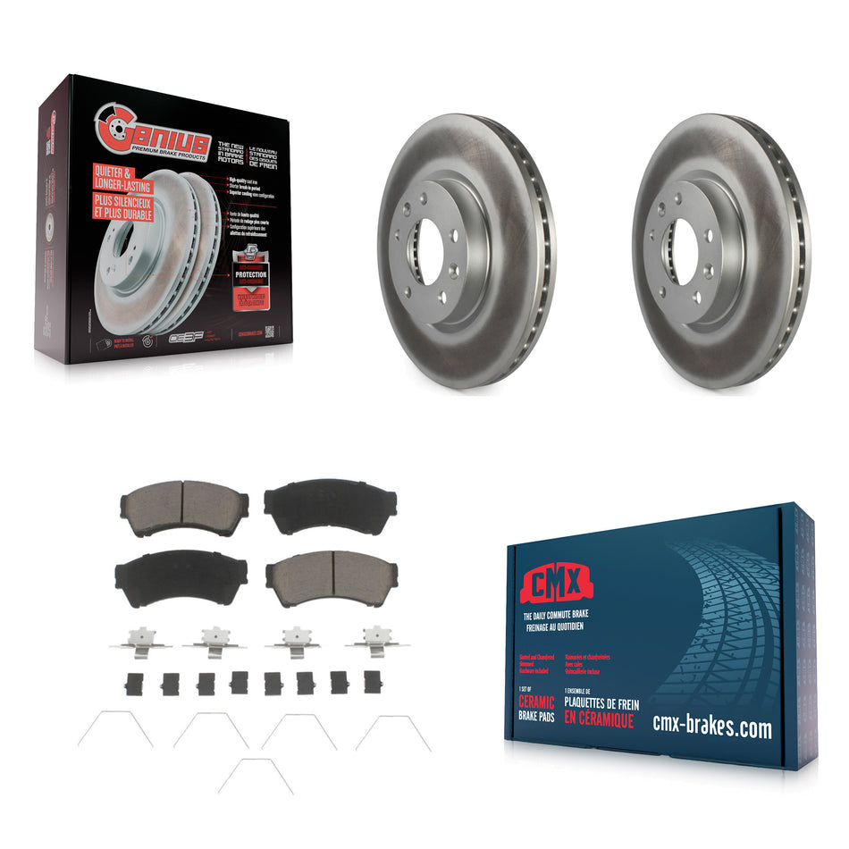 Front Coated Disc Brake Rotors And Ceramic Pads Kit For Ford Fusion Mazda 6 Lincoln MKZ Mercury Milan Zephyr KGC-100244