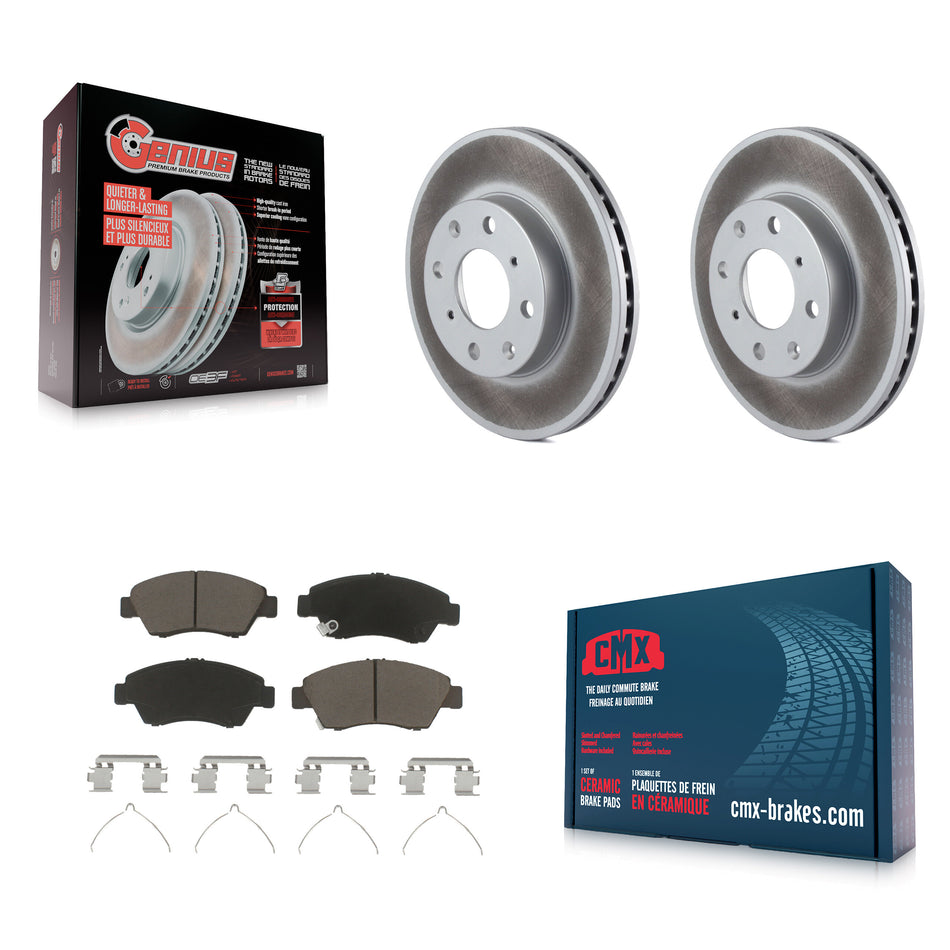 Front Coated Disc Brake Rotors And Ceramic Pads Kit For Honda Civic KGC-100251