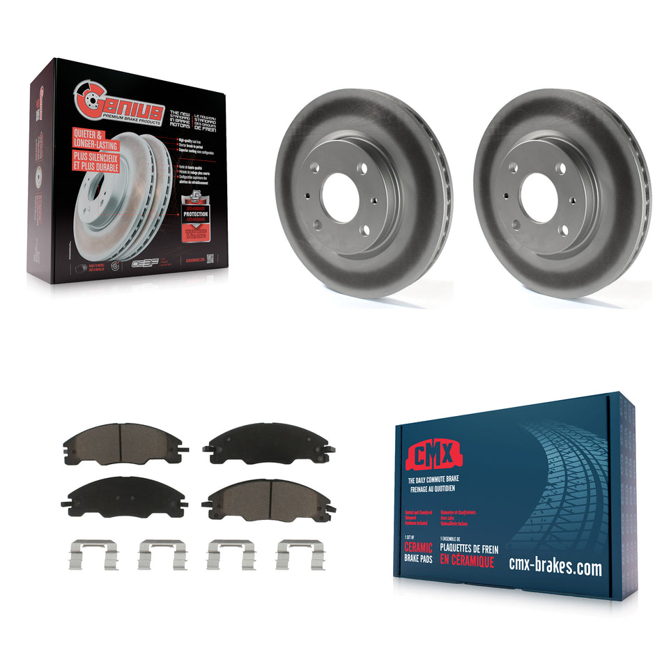 Front Coated Disc Brake Rotors And Ceramic Pads Kit For 2008-2011 Ford Focus KGC-100253