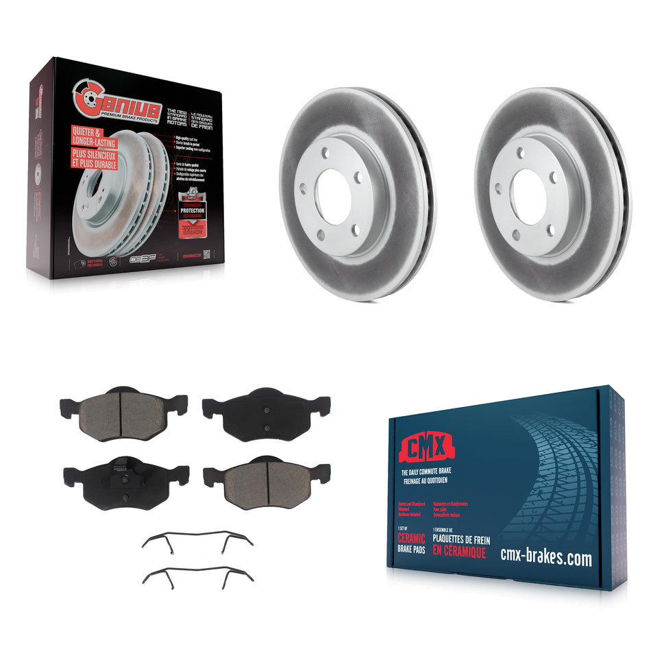 Front Coated Disc Brake Rotors And Ceramic Pads Kit For Ford Escape Mazda Tribute Mercury Mariner KGC-100255