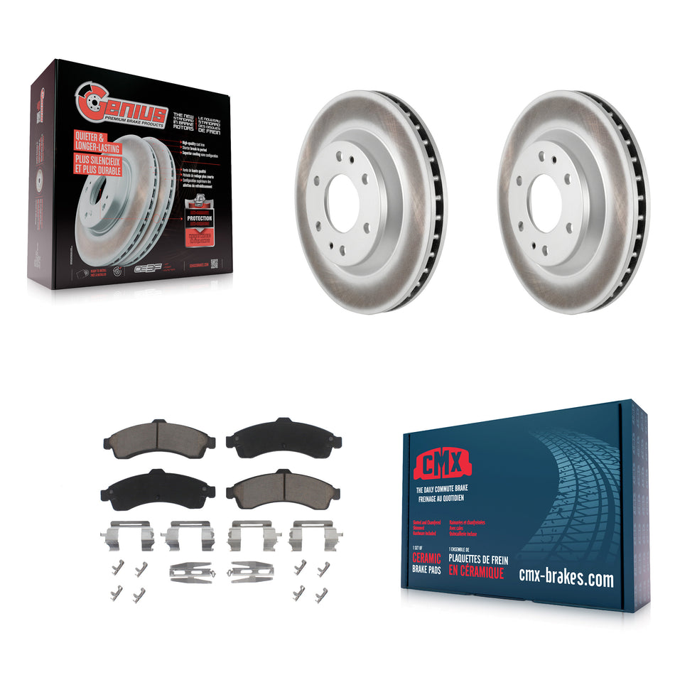 Front Coated Disc Brake Rotors And Ceramic Pads Kit For Chevrolet Trailblazer GMC Envoy Buick Rainier Oldsmobile Bravada Isuzu Ascender KGC-100266