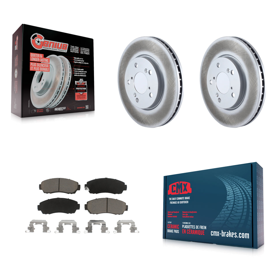 Front Coated Disc Brake Rotors And Ceramic Pads Kit For 2005-2010 Honda Odyssey KGC-100278
