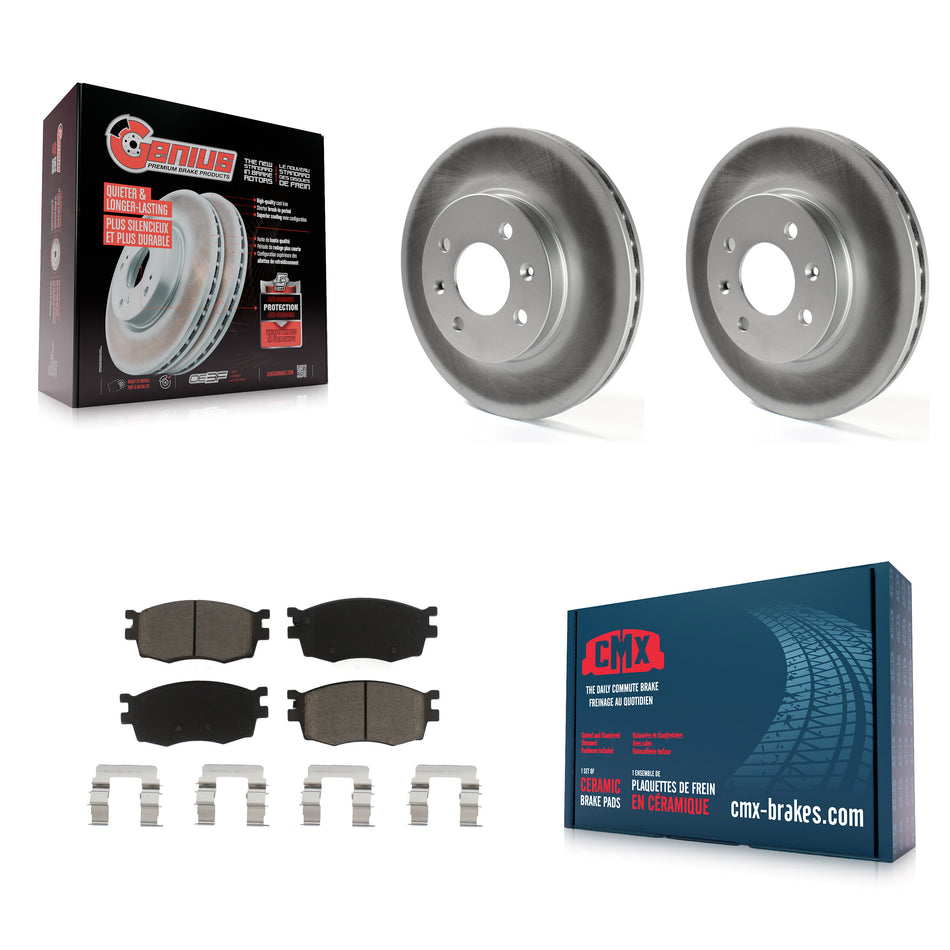 Front Coated Disc Brake Rotors And Ceramic Pads Kit For Hyundai Accent Kia Rio Rio5 KGC-100281