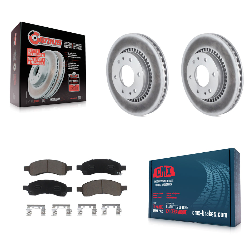 Front Coated Disc Brake Rotors And Ceramic Pads Kit For Chevrolet Trailblazer GMC Envoy Buick Rainier Isuzu Ascender KGC-100297