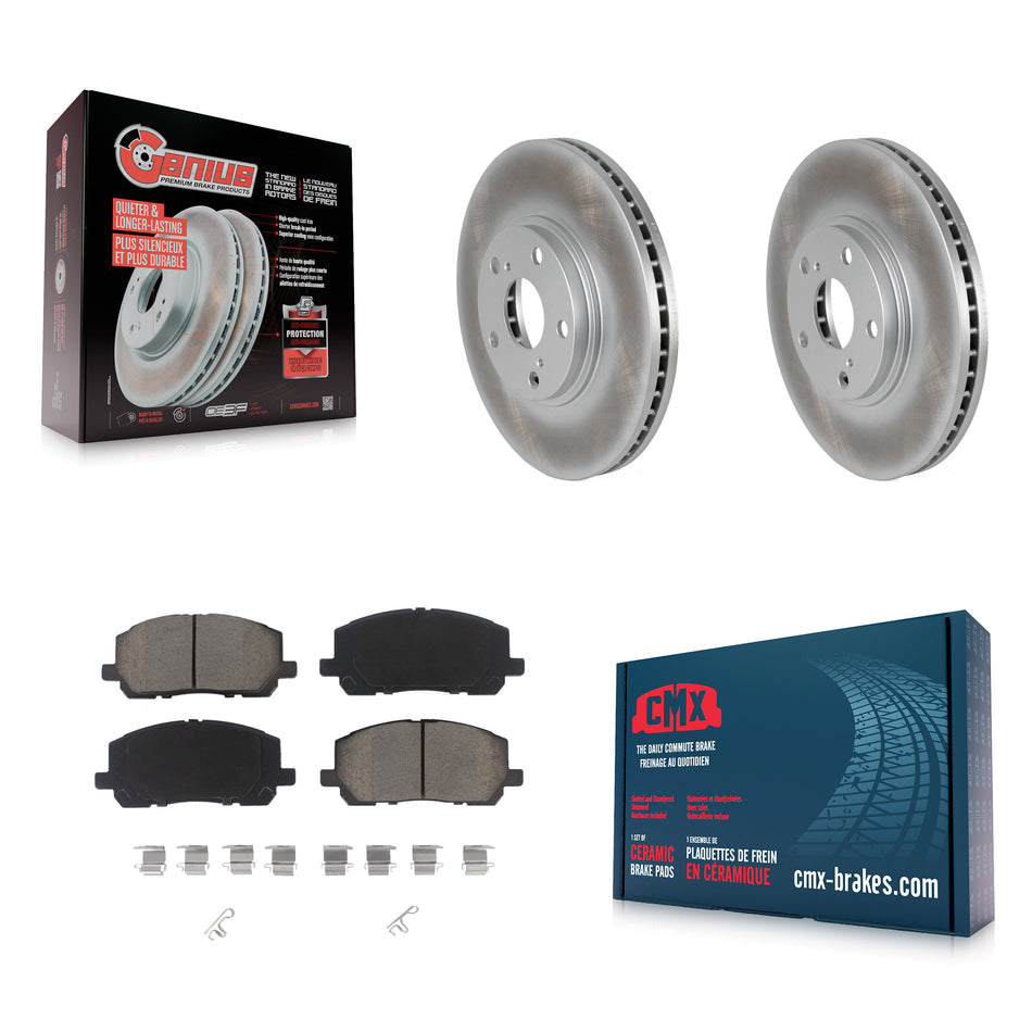 Front Coated Disc Brake Rotors And Ceramic Pads Kit For Toyota Highlander KGC-100304