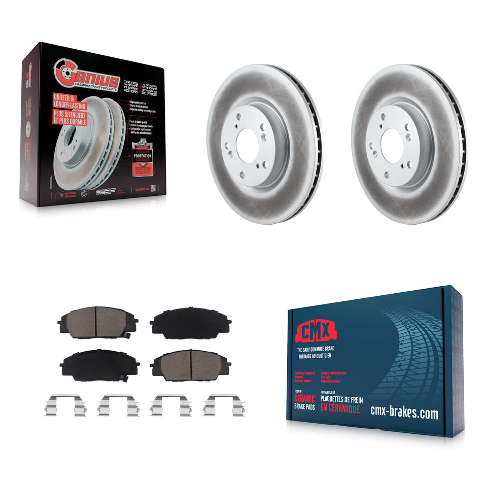 Front Coated Disc Brake Rotors And Ceramic Pads Kit For Honda Civic Acura RSX CSX KGC-100305