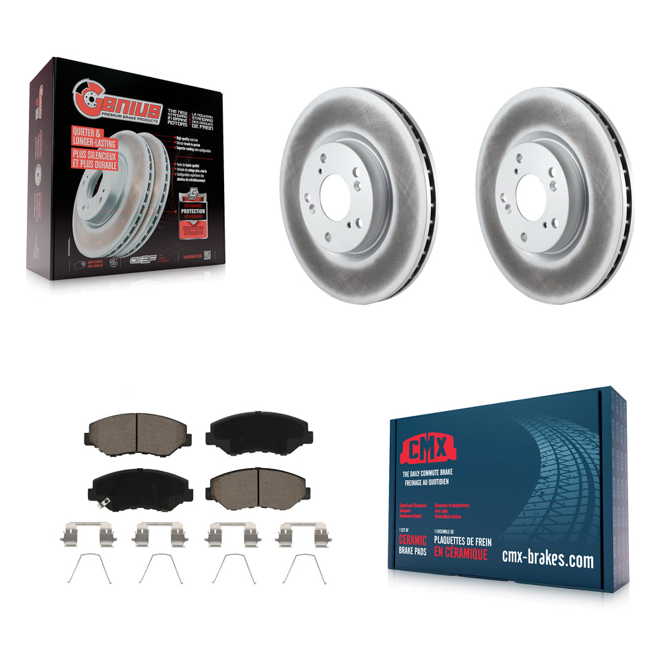 Front Coated Disc Brake Rotors And Ceramic Pads Kit For Honda Civic CR-V Acura ILX KGC-100308