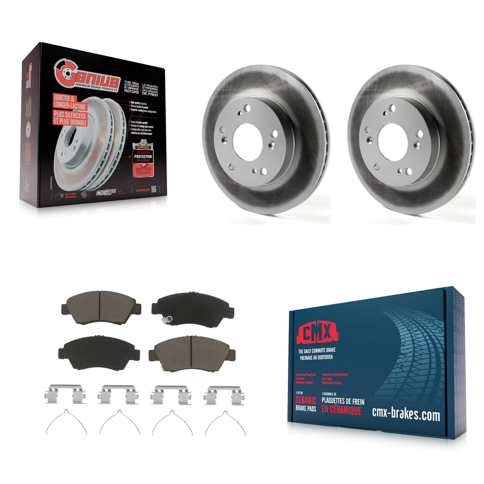 Front Coated Disc Brake Rotors And Ceramic Pads Kit For Honda Civic Acura ILX KGC-100309