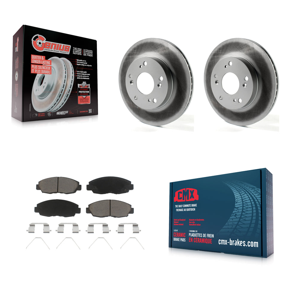 Front Coated Disc Brake Rotors And Ceramic Pads Kit For Honda Civic KGC-100310