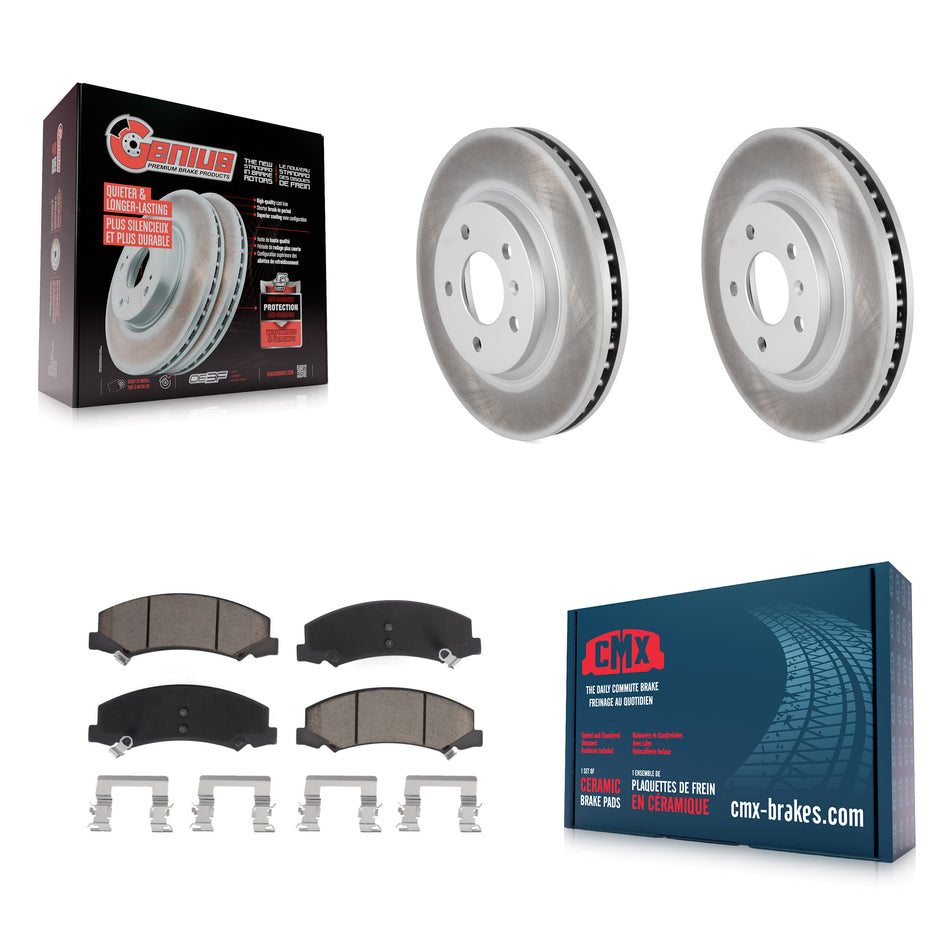 Front Coated Disc Brake Rotors And Ceramic Pads Kit For Chevrolet Impala Buick Lucerne Limited Monte Carlo KGC-100326