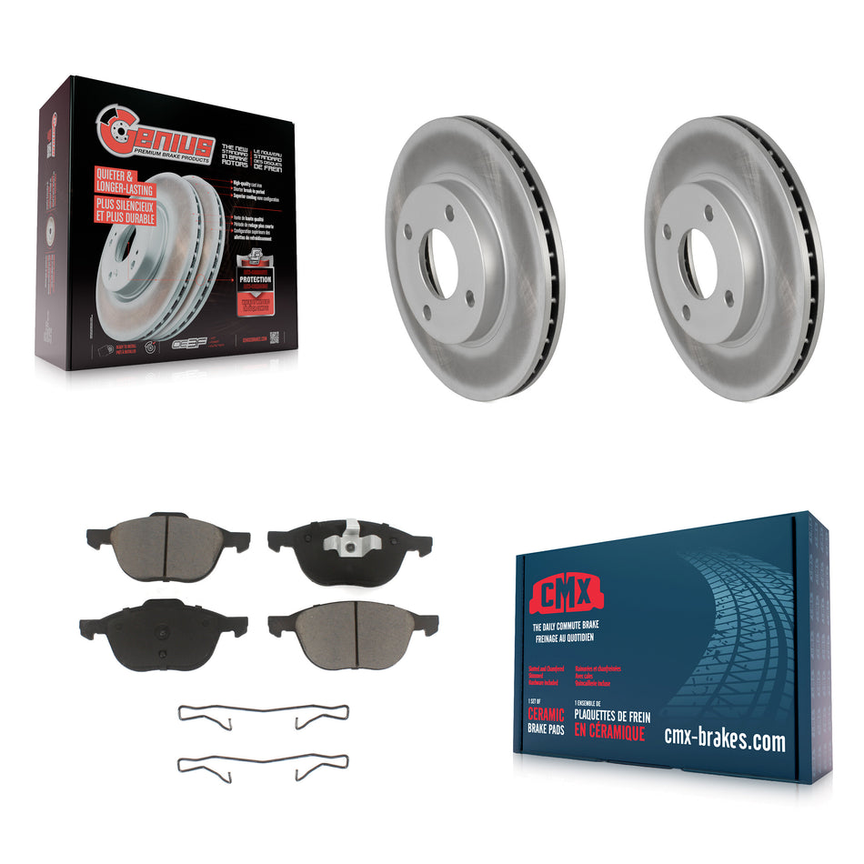 Front Coated Disc Brake Rotors And Ceramic Pads Kit For 2004 Ford Focus LX Mid High SE ZTS ZTW ZX3 ZX5 From 04 05 KGC-100330