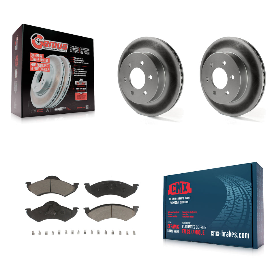 Front Coated Disc Brake Rotors And Ceramic Pads Kit For 2000-2002 Dodge Dakota Durango KGC-100332