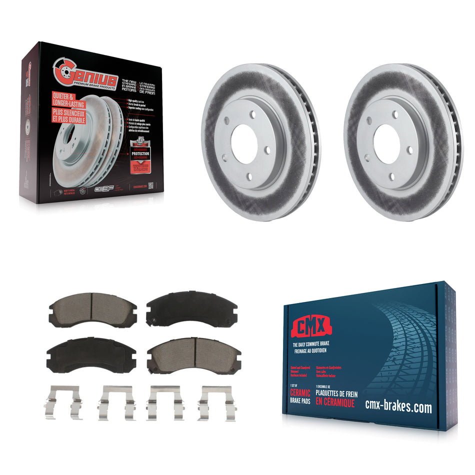 Front Coated Disc Brake Rotors And Ceramic Pads Kit For 2000 Mitsubishi Eclipse 3.0L KGC-100336