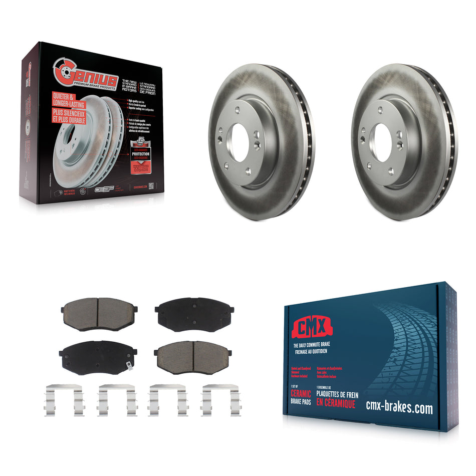 Front Coated Disc Brake Rotors And Ceramic Pads Kit For Hyundai Tucson Kia Sportage FWD KGC-100338