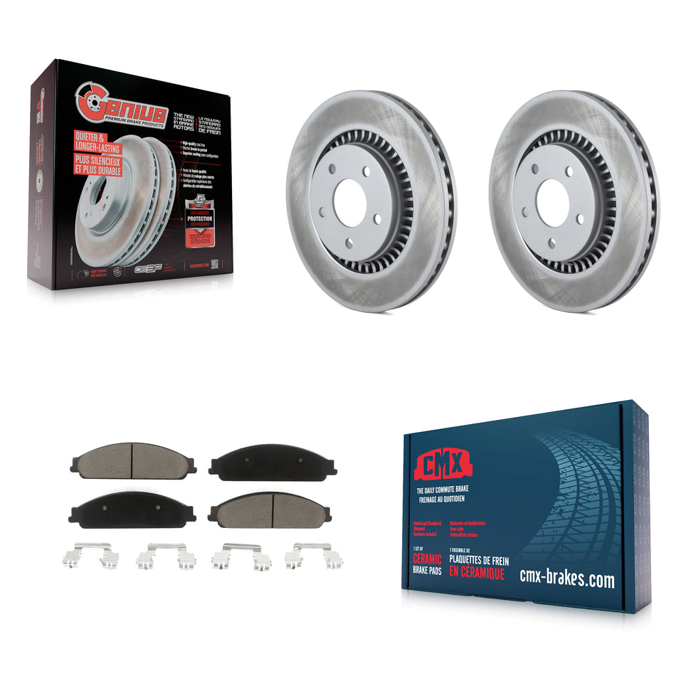 Front Coated Disc Brake Rotors And Ceramic Pads Kit For Ford Five Hundred Freestyle Taurus Mercury Montego X Sable KGC-100359