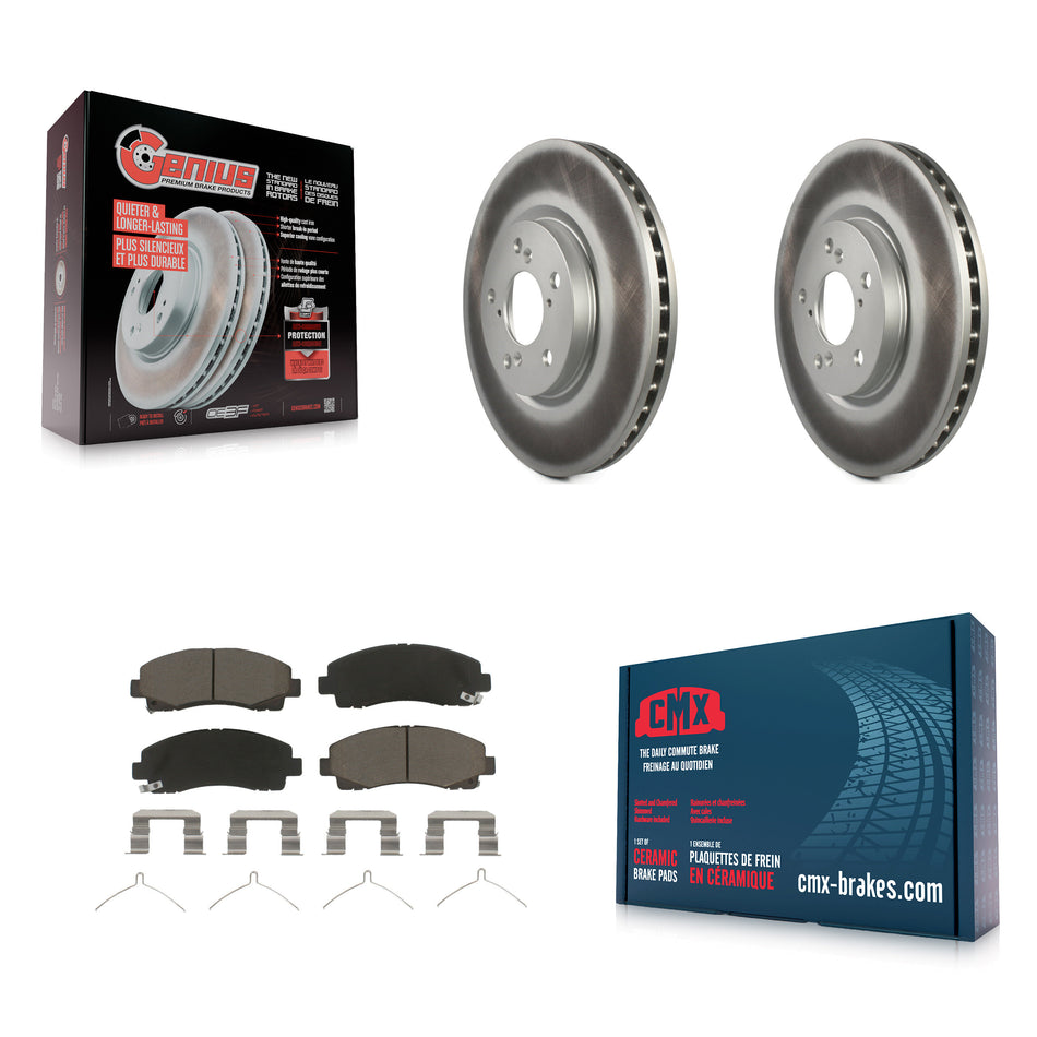 Front Coated Disc Brake Rotors And Ceramic Pads Kit For 2006-2014 Honda Ridgeline KGC-100368