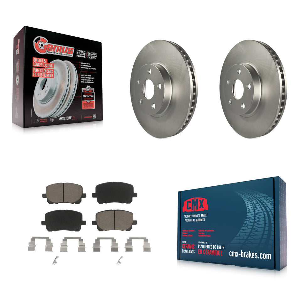 Front Coated Disc Brake Rotors And Ceramic Pads Kit For 2003-2008 Toyota Corolla Matrix Pontiac Vibe KGC-100371
