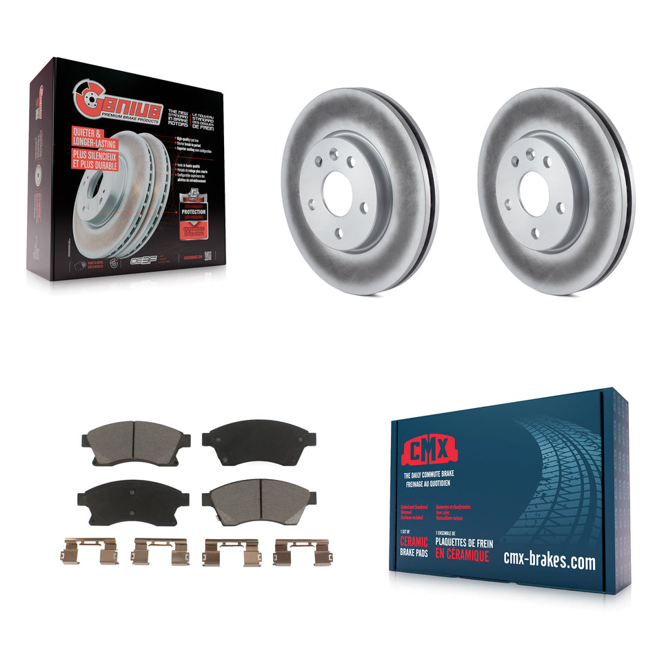 Front Coated Disc Brake Rotors And Ceramic Pads Kit For Chevrolet Cruze Sonic Limited KGC-100377