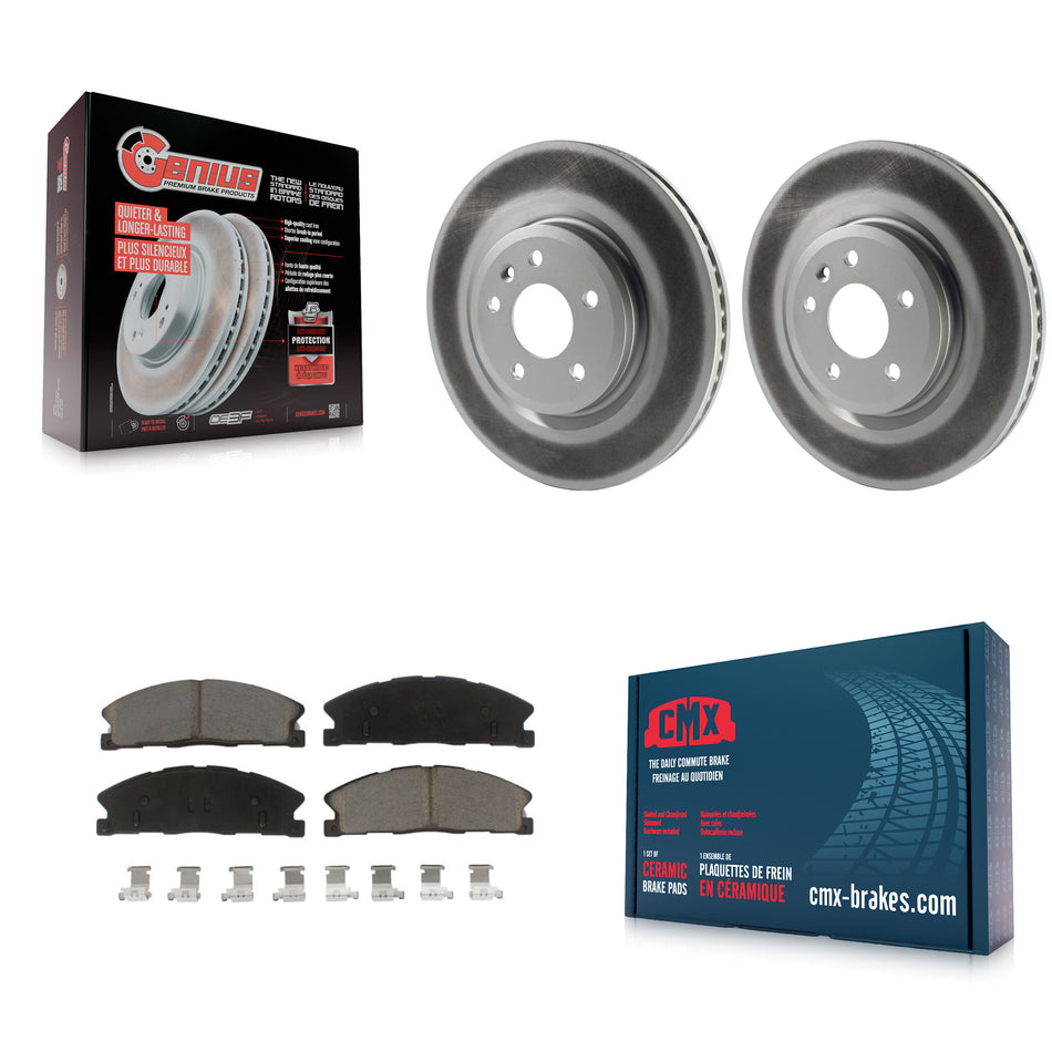 Front Coated Disc Brake Rotors And Ceramic Pads Kit For 2013 Ford Explorer Sport With Heavy Duty Brakes KGC-100383