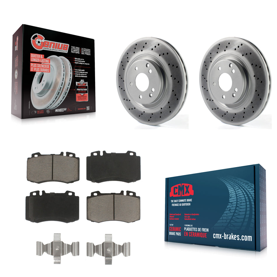 Front Coated Disc Brake Rotors And Ceramic Pads Kit For Mercedes-Benz C230 C320 SLK350 KGC-100391