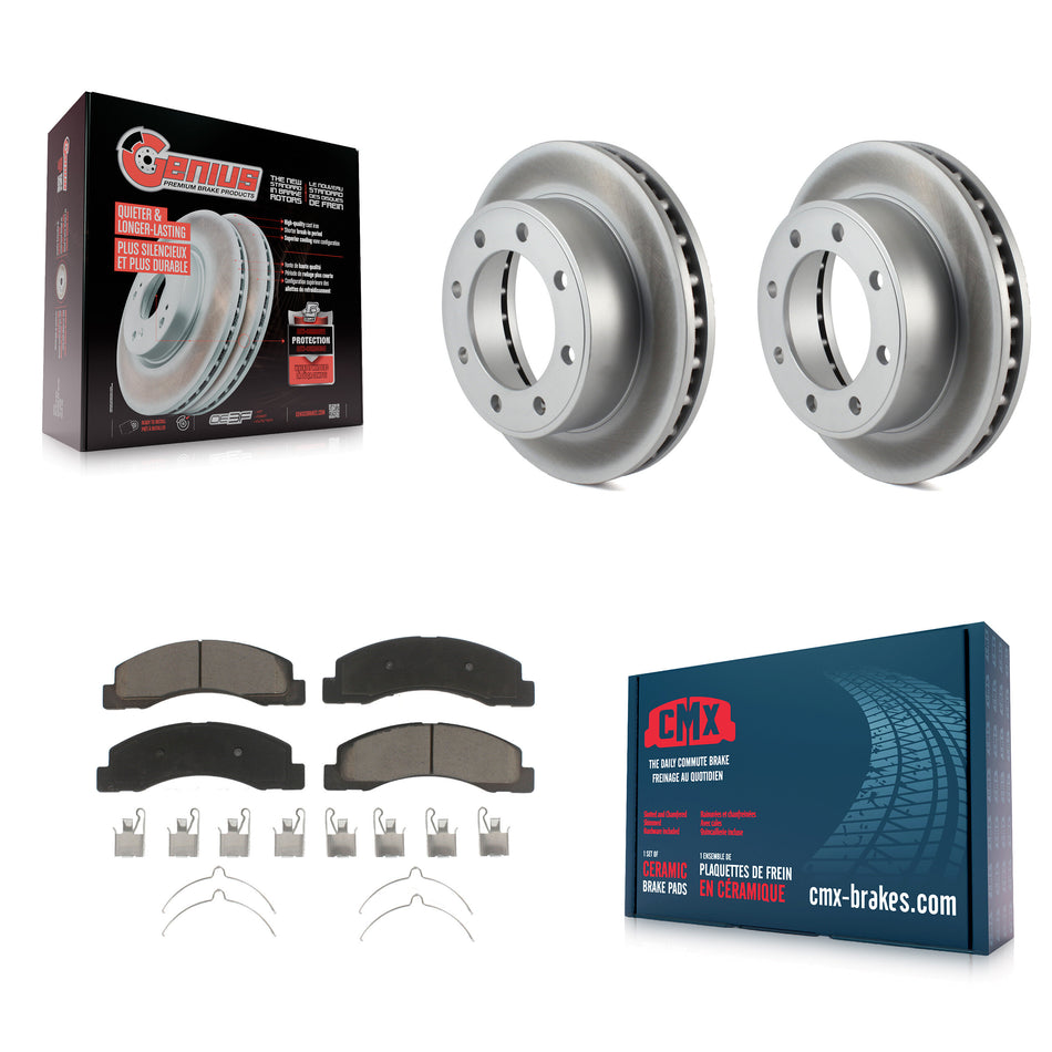 Front Coated Disc Brake Rotors And Ceramic Pads Kit For Ford F-250 Super Duty F-350 Excursion KGC-100400