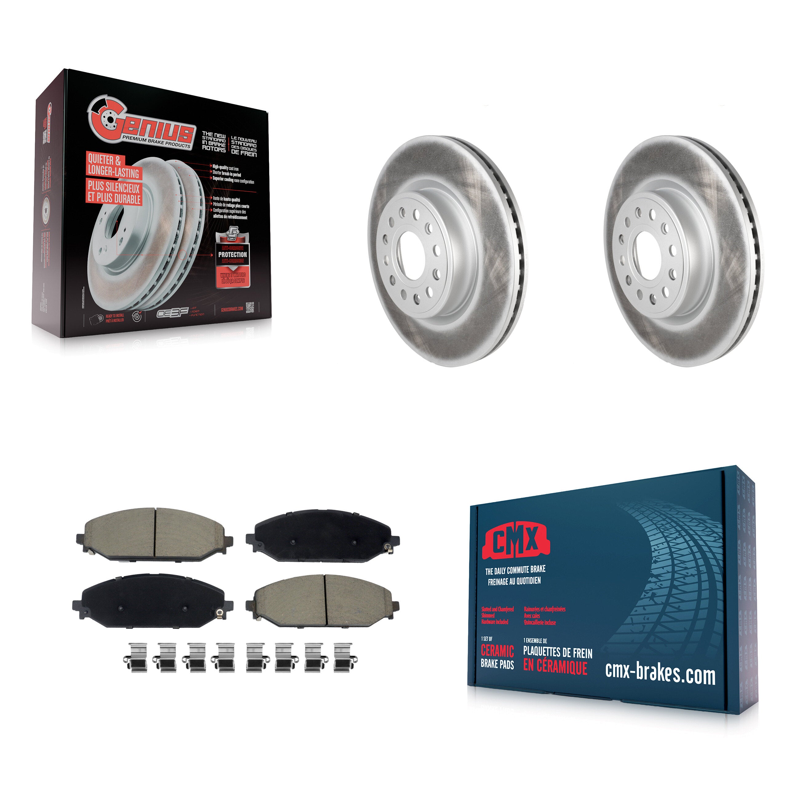 Front Coated Disc Brake Rotors And Ceramic Pads Kit For Ram 1500 KGC-100417
