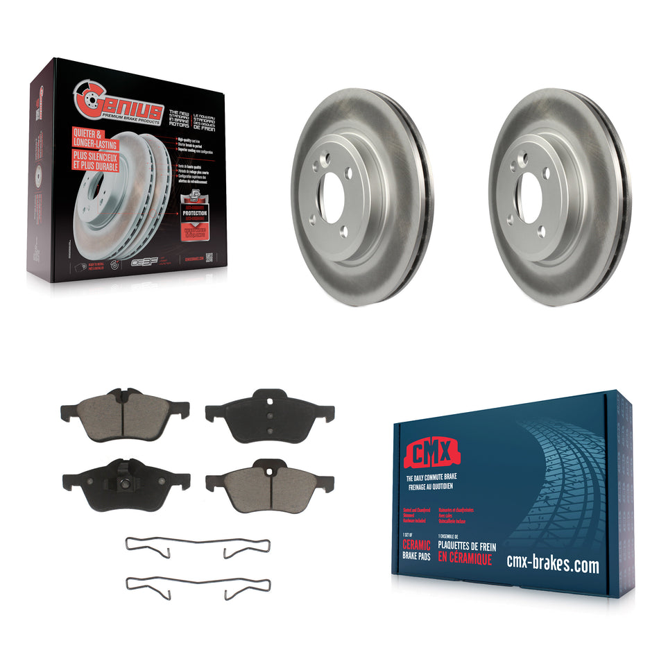 Front Coated Disc Brake Rotors And Ceramic Pads Kit For 2002-2006 Mini Cooper With 276mm Diameter Rotor KGC-100418
