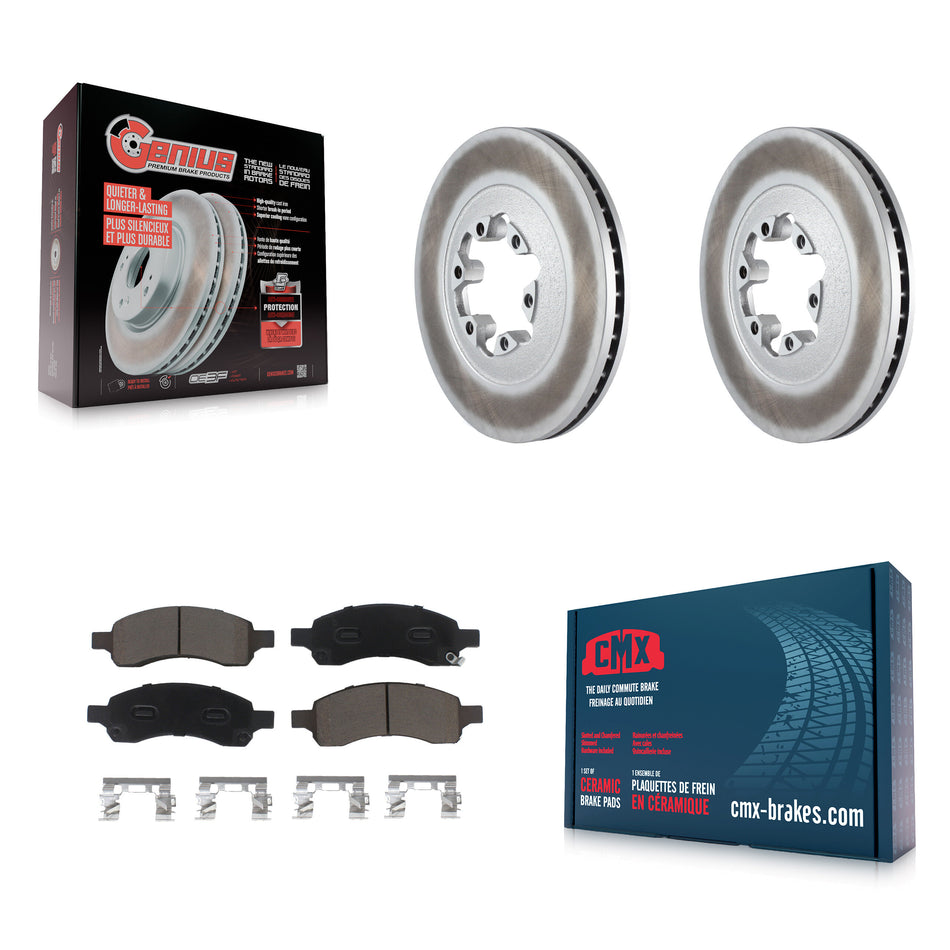 Front Coated Disc Brake Rotors And Ceramic Pads Kit For Chevrolet Colorado GMC Canyon KGC-100420