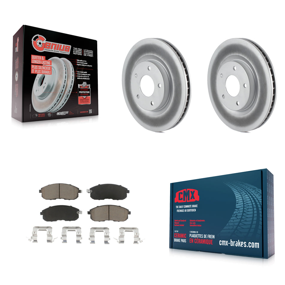Front Coated Disc Brake Rotors And Ceramic Pads Kit For 2007-2012 Nissan Sentra SE-R KGC-100433