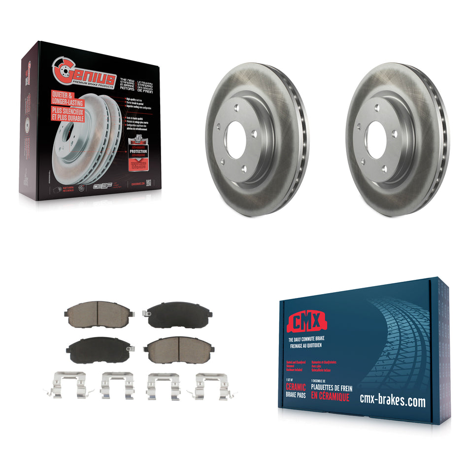 Front Coated Disc Brake Rotors And Ceramic Pads Kit For Nissan Sentra KGC-100441