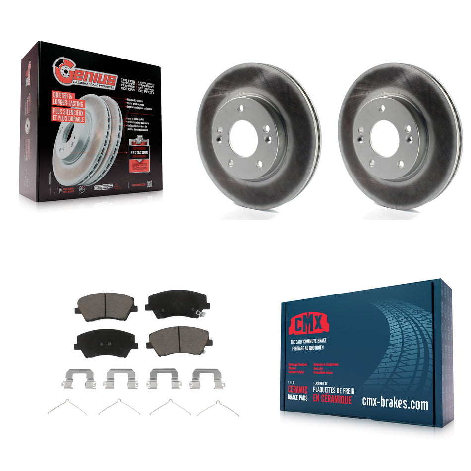 Front Coated Disc Brake Rotors And Ceramic Pads Kit For Hyundai Elantra KGC-100444