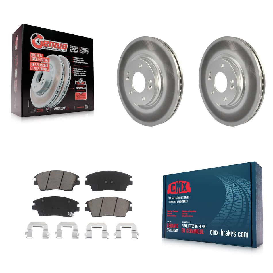 Front Coated Disc Brake Rotors And Ceramic Pads Kit For Hyundai Elantra Tucson Kia Sportage KGC-100445