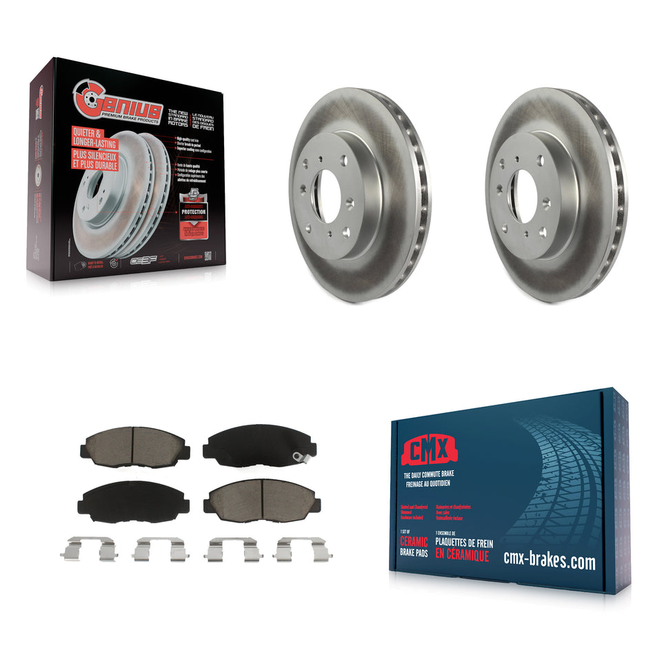 Front Coated Disc Brake Rotors And Ceramic Pads Kit For 1998-2002 Honda Accord Sedan with 2.3L KGC-100449