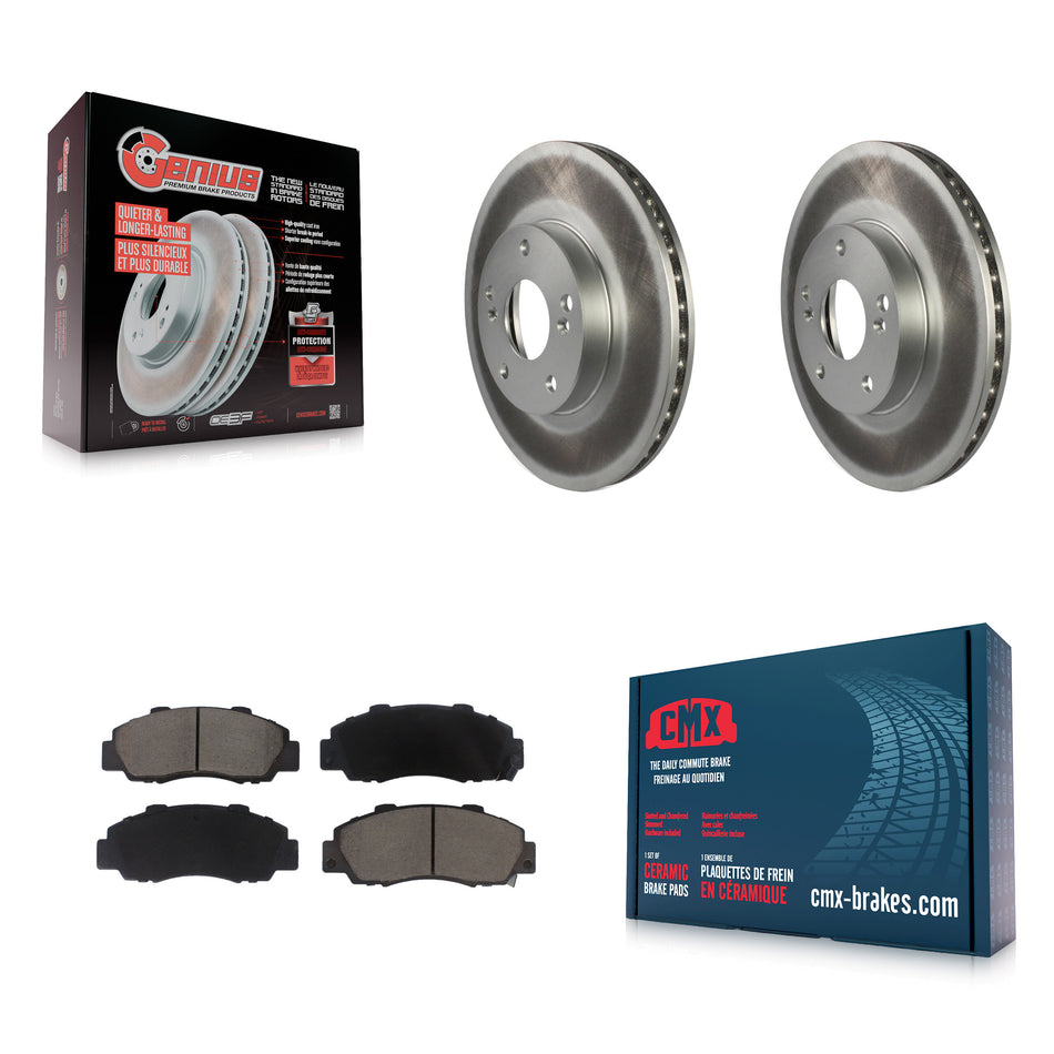 Front Coated Disc Brake Rotors And Ceramic Pads Kit For 1998-2002 Honda Accord 3.0L KGC-100450