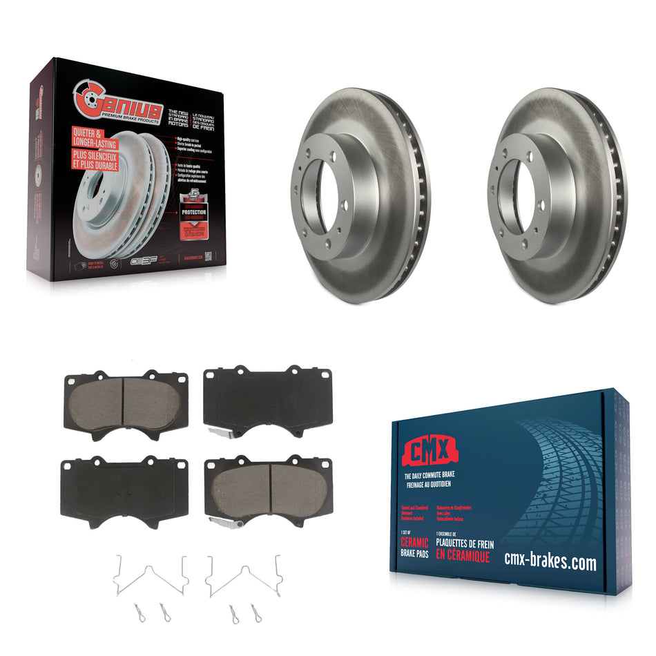 Front Coated Disc Brake Rotors And Ceramic Pads Kit For Toyota Tacoma 4Runner FJ Cruiser KGC-100466