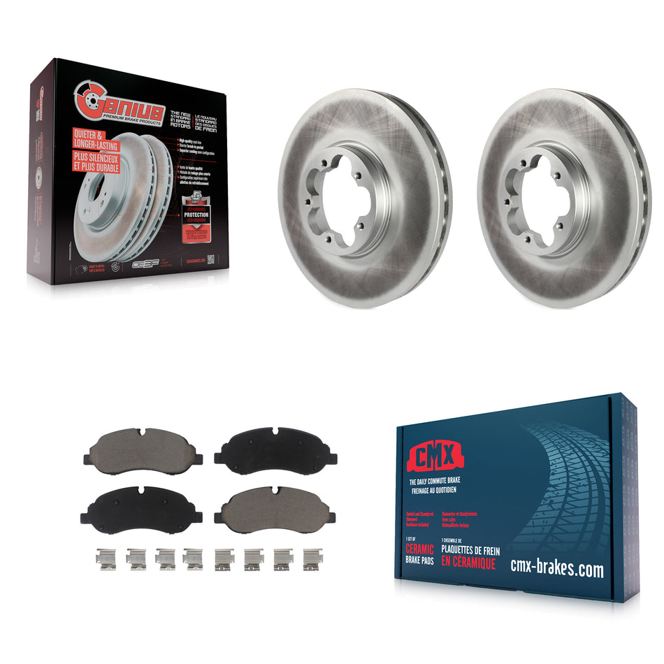 Front Coated Disc Brake Rotors And Ceramic Pads Kit For Ford Transit-250 Transit-350 Transit-150 KGC-100470